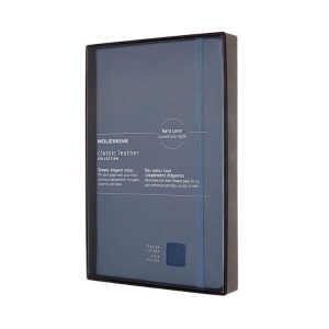 Moleskine Limited Collection Notebook Leather, Large, Ruled, Hard Cover, Open Box, Forget Me Not Blue (5 x 8.25)