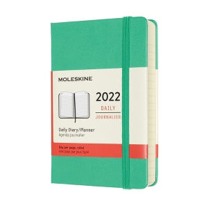 Moleskine 2022 Daily Planner, 12M, Pocket, Ice Green, Hard Cover (3.5 x 5.5)