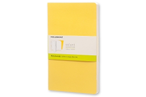 Moleskine Volant Journal (Set of 2), Large, Plain, Sunflower Yellow, Brass Yellow, Soft Cover (5 x 8.25)