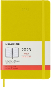 Moleskine 2023 Daily Planner, 12M, Large, Hay Yellow, Hard Cover (5 x 8.25)