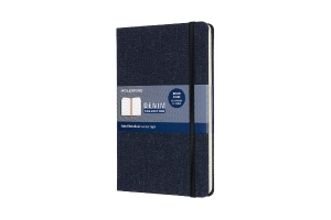 Moleskine Denim Collection Notebook, Large, Ruled, Prussian Blue Hard Cover (5 x 8.25)