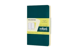 Moleskine Volant Journal, Pocket, Ruled, Pine Green/Lemon Yellow (3.5 x 5.5)