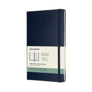 Moleskine 2020 Weekly Planner, 12M, Large, Sapphire Blue, Hard Cover (5 x 8.25)