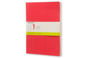 Moleskine Volant Journal (Set of 2), Extra Large, Plain, Geranium Red, Scarlet Red, Soft Cover (7.5 x 10)