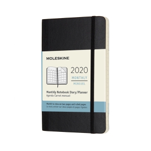 Moleskine 2020 Monthly Planner, 12M, Pocket, Black, Soft Cover (3.5 x 5.5)