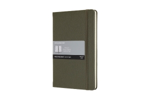 Moleskine Leather Notebook Large Ruled Hard Cover Moss Green (5 x 8.25)