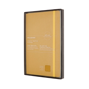 Moleskine Limited Collection Notebook Leather, Large, Ruled, Soft Cover, Open Box, Amber Yellow (5 x 8.25)