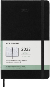 Moleskine 2023 Weekly Vertical Planner, 12M, Large, Black, Hard Cover (5 x 8.25)