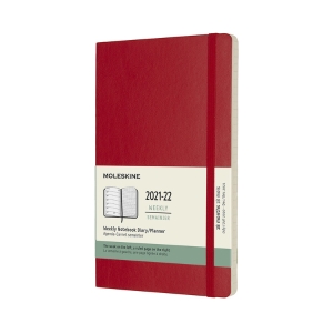 Moleskine 2021-2022 Weekly Planner, 18M, Large, Scarlet Red, Soft Cover (5 x 8.25)