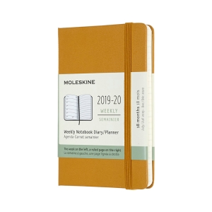 Moleskine 2019-20 Weekly Planner, 18M, Pocket, Ripe Yellow, Hard Cover (3.5 x 5.5)