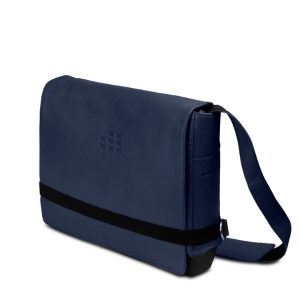 Moleskine Leather Slim Messenger, Classic, Sapphire Blue