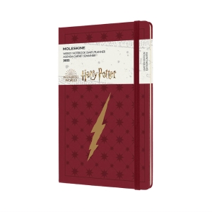 Moleskine 2022 Harry Potter Weekly Planner, 12M, Large, Bordeaux Red, Hard Cover (5 x 8.25)