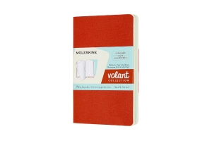 Moleskine Volant Journal, Pocket, Plain, Coral Orange/Aquamarine Blue (3.5 x 5.5)