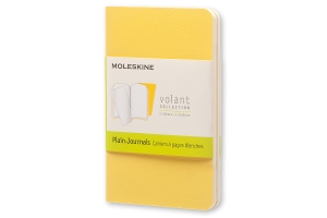 Moleskine Volant Journal (Set of 2), Extra Small, Plain, Sunflower Yellow, Brass Yellow, Soft Cover (2.5 x 4)