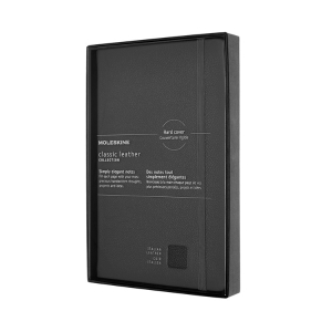 Moleskine Limited Collection Notebook Leather, Large, Ruled, Hard Cover, Open Box, Black (5 x 8.25)