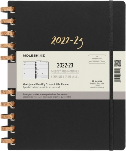 Moleskine 2022-2023 Spiral Academic Planner, 12M, Extra Extra Large, Remake Midnight, Hard Cover (8.5 x 11)