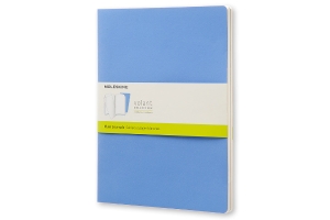 Moleskine Volant Journal (Set of 2), Extra Large, Plain, Powder Blue, Royal Blue, Soft Cover (7.5 x 10)