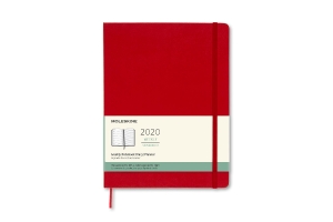 Moleskine 2020 Weekly Planner, 12M, Extra Large, Scarlet Red, Hard Cover (7.5 x 9.75)