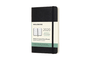 Moleskine 2020 Weekly Horizontal Planner, 12M, Pocket, Black, Soft Cover (3.5 x 5.5)