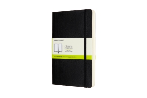 Moleskine Notebook, Expanded Large, Plain, Black, Soft Cover (5 x 8.25)