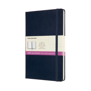 Moleskine Notebook, Ruled-Plain, Sapphire Blue, Large, Hard Cover (5 x 8.25)