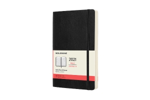 Moleskine 2021 Daily Planner, 12M, Large, Black, Soft Cover (5 x 8.25)