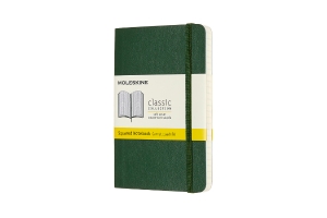 Moleskine Notebook, Pocket, Squared, Myrtle Green, Soft Cover (3.5 x 5.5)