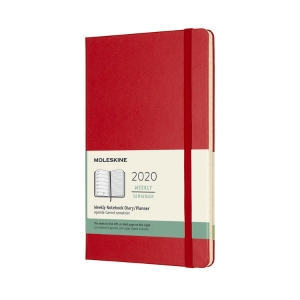 Moleskine 2020 Weekly Planner, 12M, Large, Scarlet Red, Hard Cover (5 x 8.25)