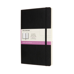 Moleskine Notebook, Ruled-Plain Black, Large, Soft Cover (5 x 8.25)