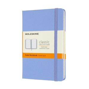 Moleskine Classic Notebook, Pocket, Ruled, Hydrangea Blue, Hard Cover (3.5 X 5.5)