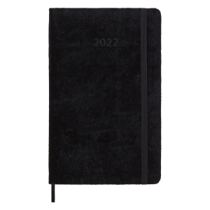 Moleskine 2022 Weekly Velvet Planner, 12M, Large, Black Box,  Hard Cover (5 x 8.25)