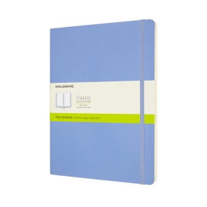 Moleskine Classic Notebook, Extra Large, Plain, Hydrangea Blue, Soft Cover (7.5 x 9.75)