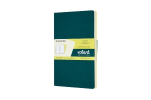 Moleskine Volant Journal, Large, Plain, Pine Green/Lemon Yellow (5 x 8.25)