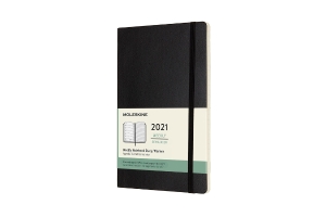 Moleskine 2021 Weekly Planner, 12M, Large, Black, Soft Cover (5 x 8.25)