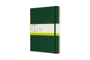 Moleskine Notebook, Extra Large, Plain, Myrtle Green, Hard Cover (7.5 x 9.75)