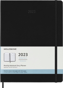 Moleskine 2023 Monthly Planner, 12M, Extra Large, Black, Soft Cover (7.5 x 10)