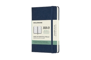 Moleskine 2020-21 Weekly Horizontal Planner, 18M, Pocket, Sapphire Blue, Hard Cover (3 x 5.5)