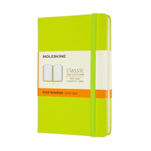 Moleskine Classic Notebook, Pocket, Ruled, Lemon Green, Hard Cover (3.5 X 5.5)