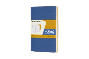 Moleskine Volant Journal, Pocket, Ruled, Forget-Me-Not Blue/Amber Yellow (3.5 x 5.5)