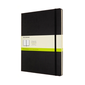 Moleskine Plain Notebook, XXL, Plain, Black, Hard Cover (8.5 x 11)