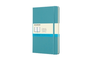 Moleskine Classic Notebook, Large, Dotted, Reef Blue, Hard Cover (5 x 8.25)