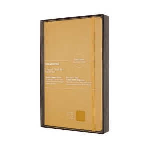 Moleskine Limited Collection Notebook Leather, Large, Ruled, Hard Cover, Open Box, Amber Yellow (5 x 8.25)