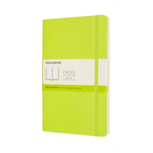 Moleskine Classic Notebook, Large, Plain, Lemon Green, Soft Cover (5 x 8.25)