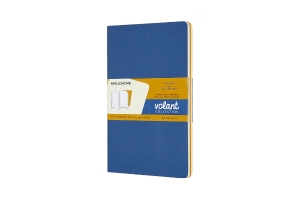 Moleskine Volant Journal, Large, Plain, Forget-Me-Not Blue/Amber Yellow (5 x 8.25)