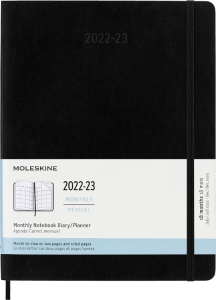 Moleskine 2023 Monthly Planner, 18M, Extra Large, Black, Soft Cover (7.5 x 10)