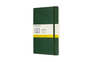 Moleskine Notebook, Large, Squared, Myrtle Green, Soft Cover (5 x 8.25)