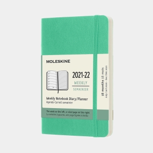 Moleskine 2021-2022 Weekly Planner, 18M, Pocket, Ice Green, Soft Cover (3.5 x 5.5)