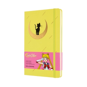 Moleskine Limited Edition Sailor Moon Notebook, Large, Plain, Luna Cat, Hard Cover (5 x 8.25)