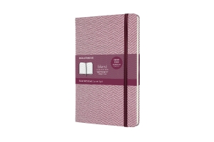 Moleskine Blend Limited Collection Notebook, Large, Ruled, Herringbone Purple (5 x 8.25)