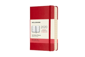 Moleskine 2020 Daily Planner, 12M, Pocket, Scarlet Red, Hard Cover (3.5 x 5.5)